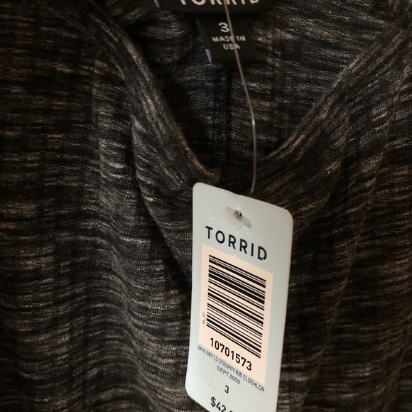 Torrid Women’s Grey Strappy Long Sleeve Top - Picture 2 of 2